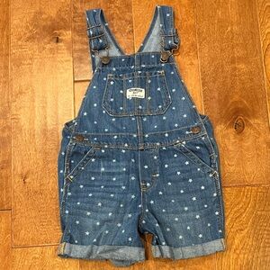 Toddler Girls OshKosh B’Gosh Denim Star Shortalls - 3T - Blue Shorts Overalls